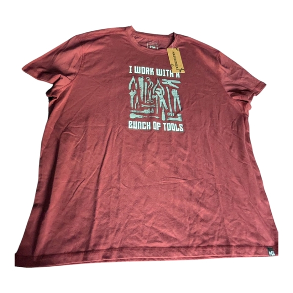 T-shirt. 2XL. Burgundy. "I Work With A Bunch Of Tools". Harvest Garden. NWT. - Picture 7 of 8